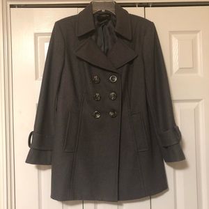 Ann Taylor LOFT Wool Peacoat Gray Size Medium